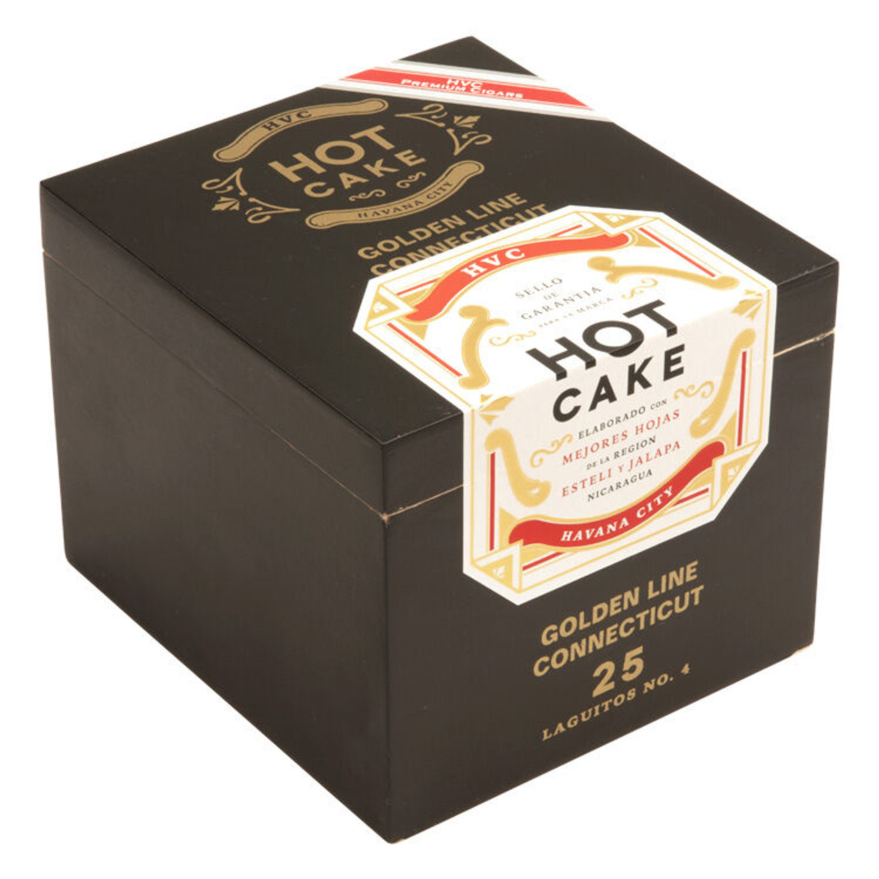 HVC Hot Cake Golden Line Connecticut Laguito No. 4 Cigars - 4.5 x 52 (Box of 25) *Box