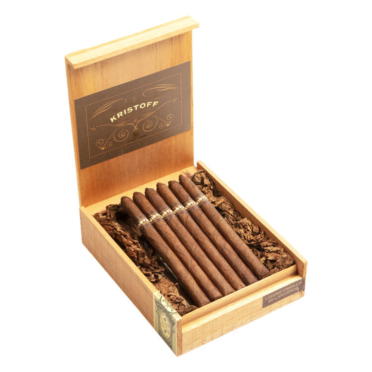 Kristoff Ligero Criollo Lancero Cigars - 7.5 x 40 (Box of 20) Open