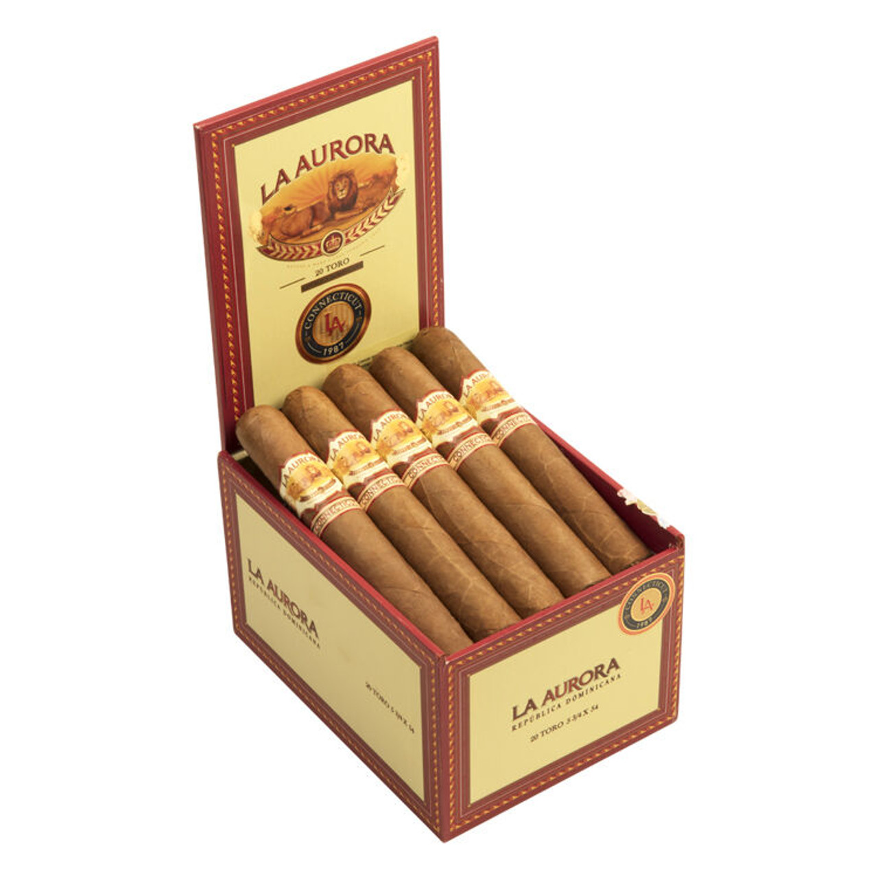 La Aurora 1987 Connecticut Toro Cigars - 5.75 x 54 (Box of 20) Open