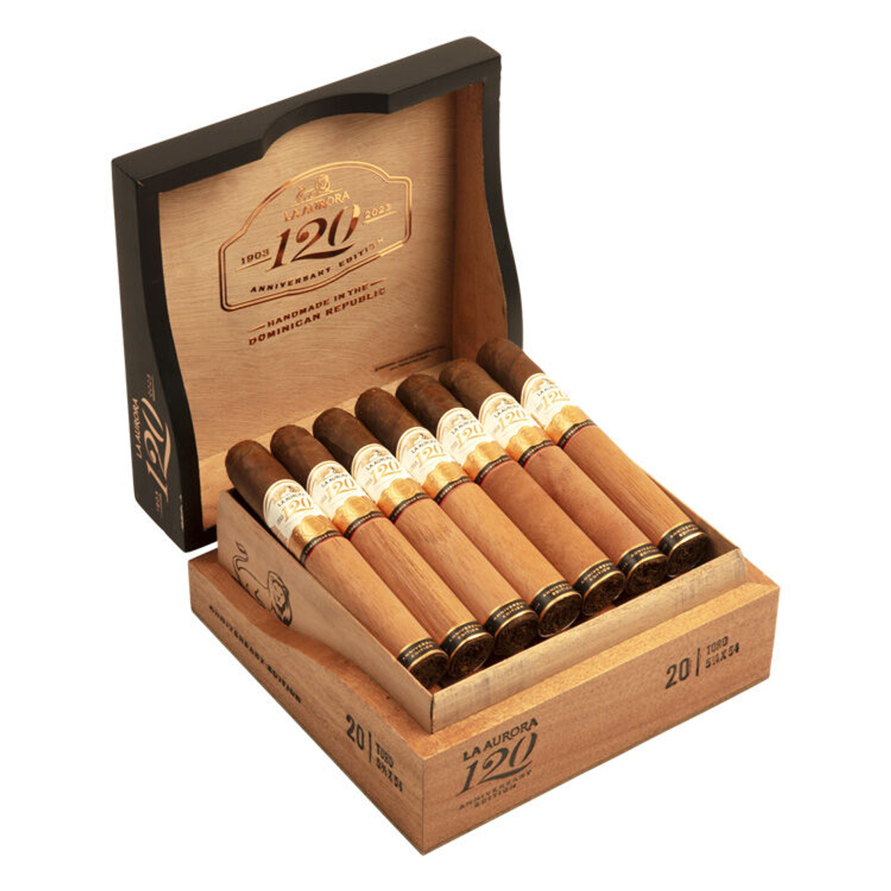 La Aurora 120th Anniversario Toro Cigars - 5.75 x 54 (Box of 20) Open