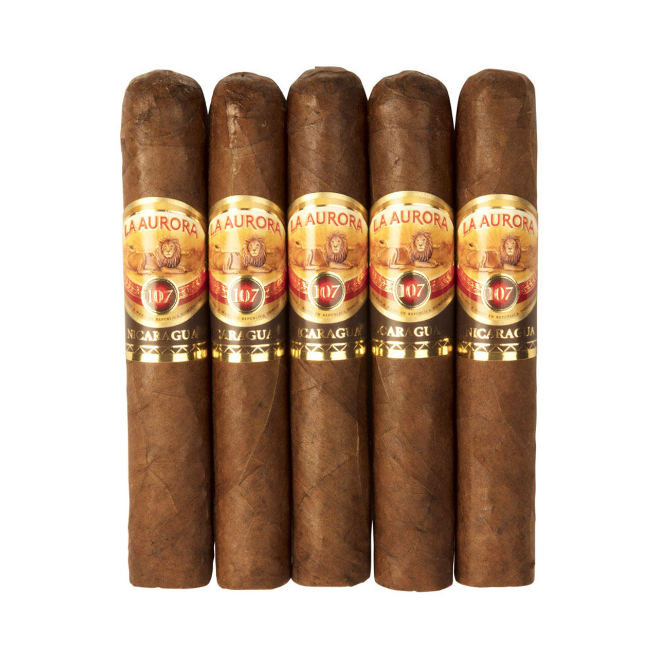 La Aurora 107 Nicaragua Robusto Cigars - 5.75 x 54 (Pack of 5) *Box