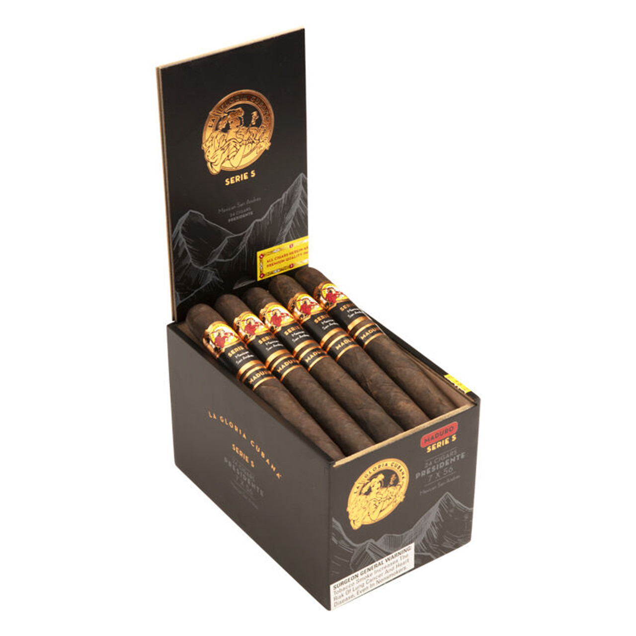 La Gloria Cubana Serie S Presidente Maduro Cigars - 7 x 56 (Box of 24) Open