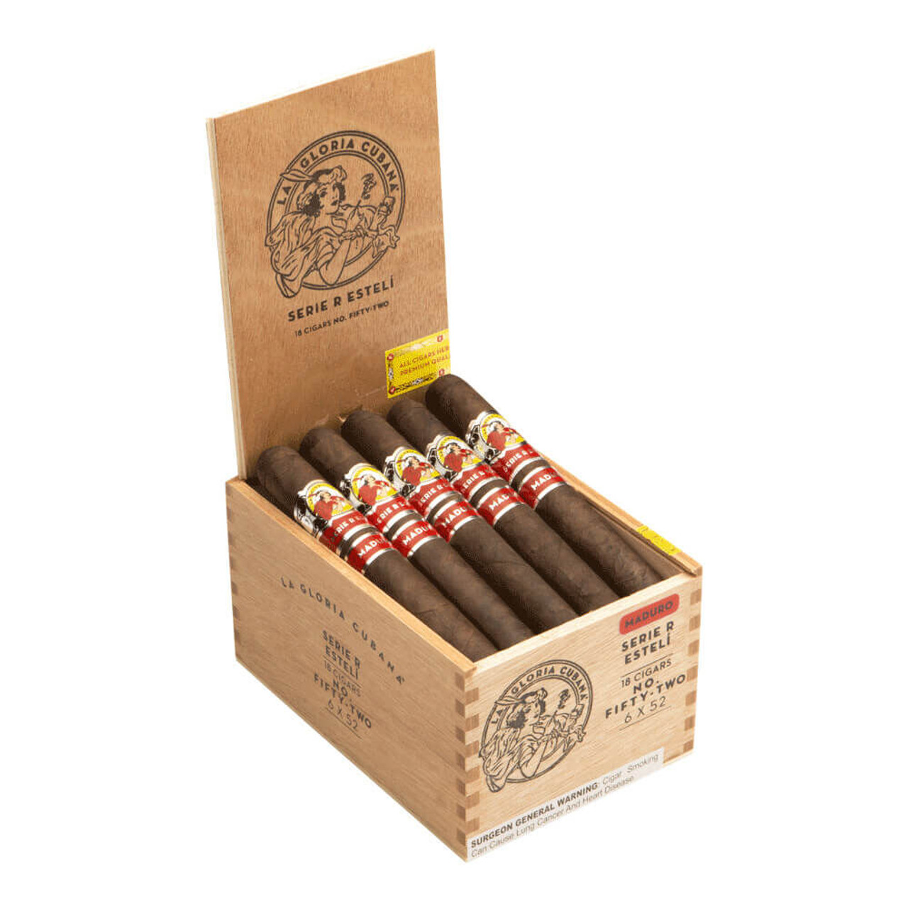 La Gloria Cubana Serie R Esteli Maduro 6x52 Cigars - 6 x 52 (Box of 18) *Open