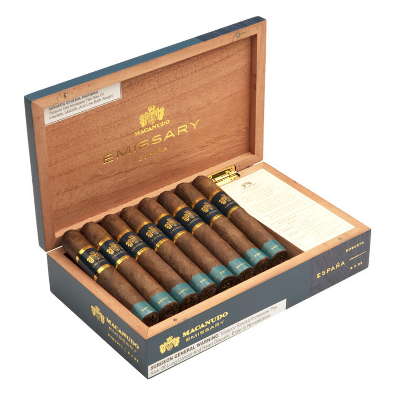 Macanudo Emissary Espana Robusto Cigars - 5 x 52 (Box of 16) Open