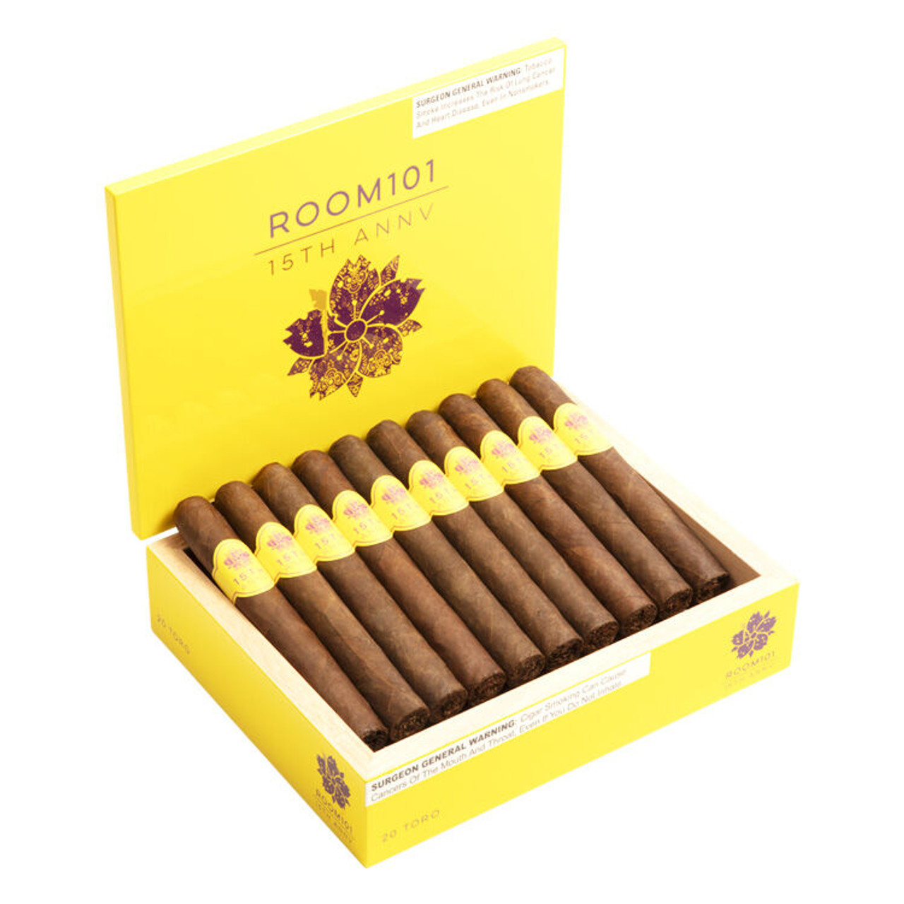 Room 101 15th Anniversary Limited Edition Toro Cigars - 6 x 52 (Box of 20) Open