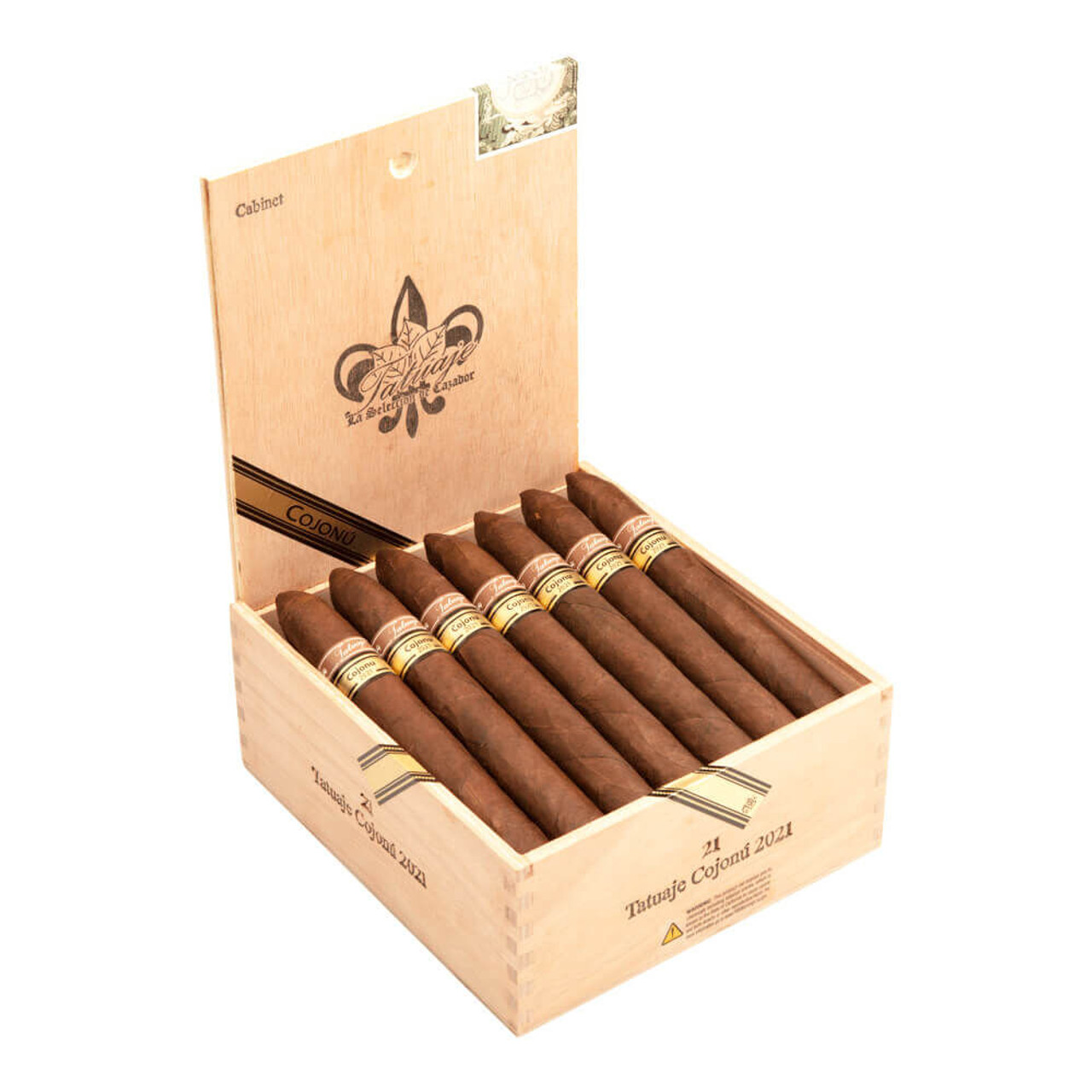 Tatuaje Cojonu 2021 Cigars - 7 x 58 (Box of 21) Open