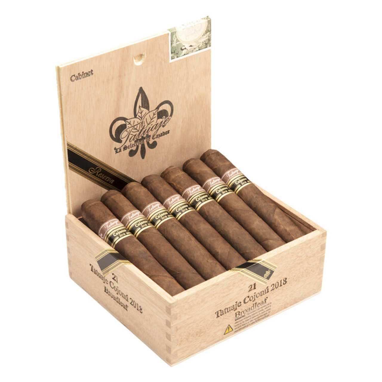 Tatuaje Broadleaf Cojonu 2018 Cigars - 5.62 x 54 (Box of 21) Open