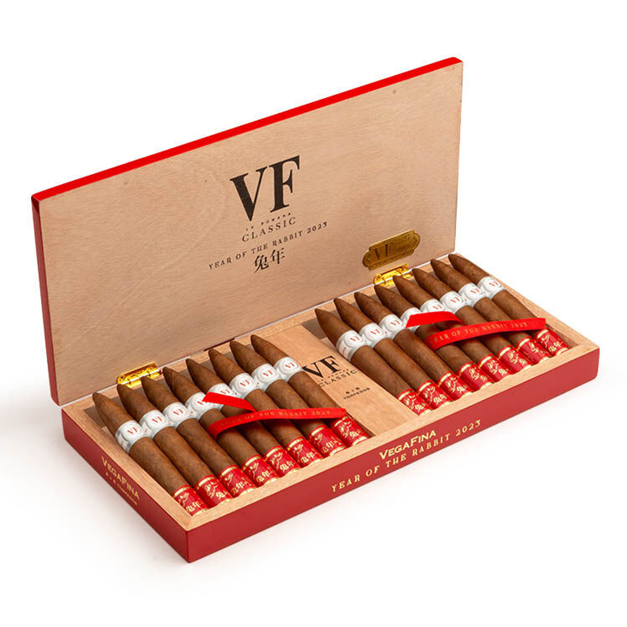 VegaFina Year Of The Rabbit 2023 Torpedo Cigars - 6 x 50 (Box of 16) Open