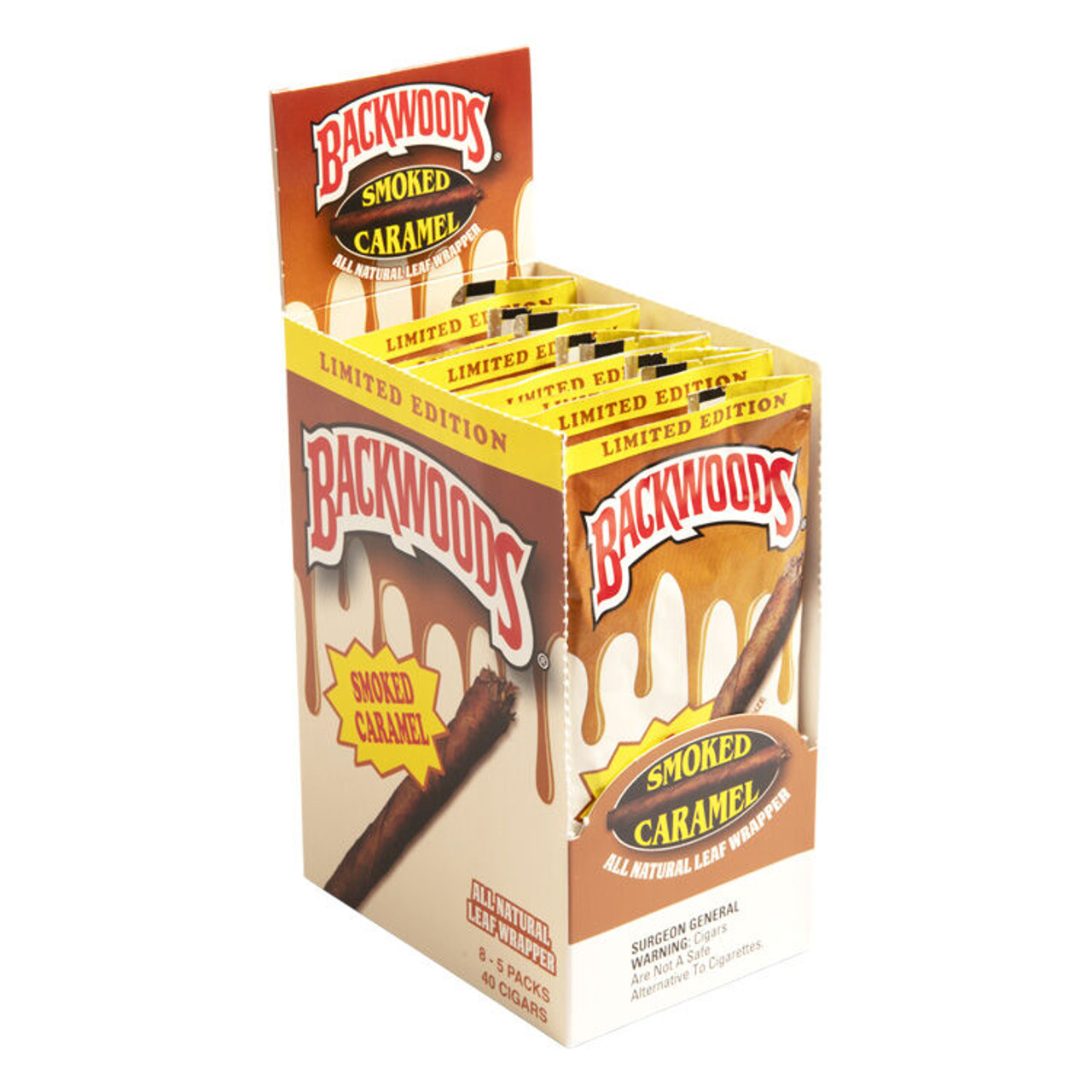 Backwoods Cigars Limited Edition Smoked Caramel Cigars - 4.5 x 32 [8 Packs of 5 (40 total)] *Box