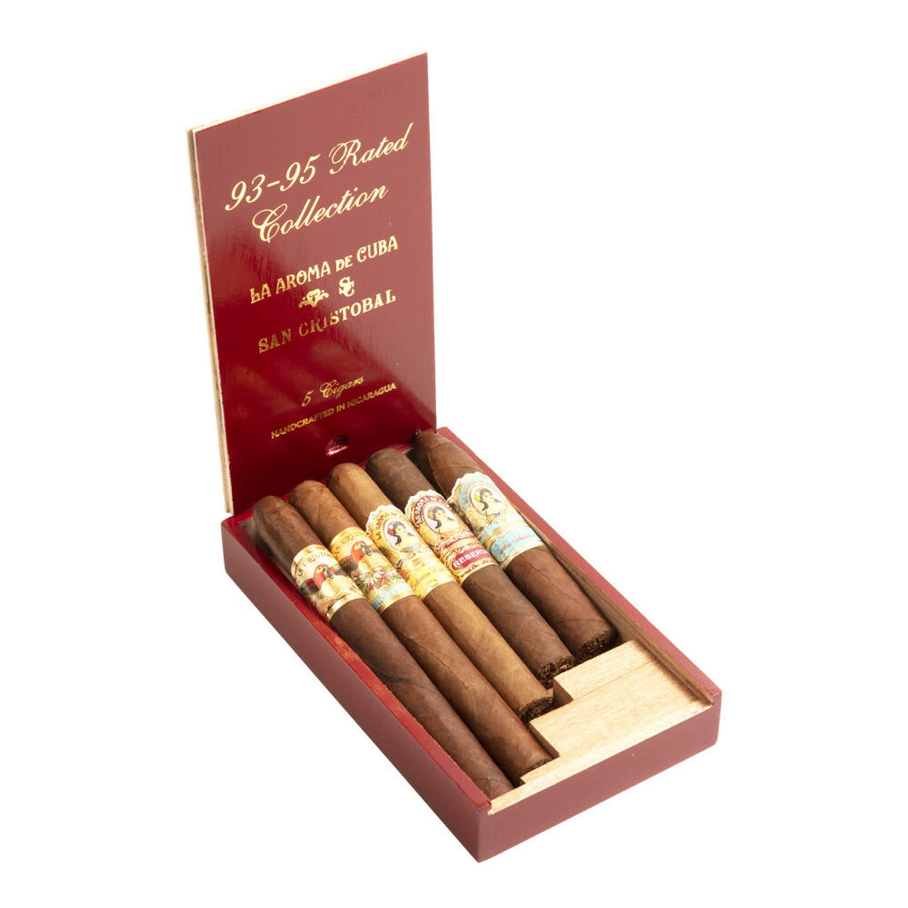 La Aroma de Cuba / San Cristobal 93-95 Rated Assortment Cigars (Box of 5) Open