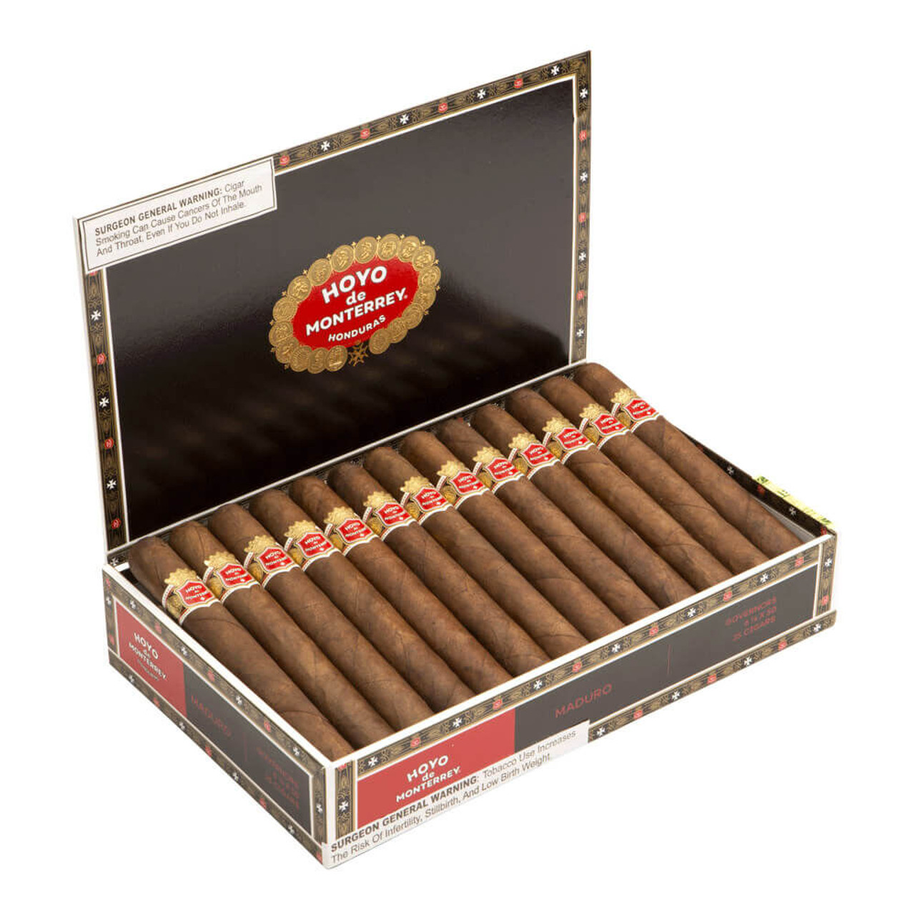 Hoyo de Monterrey Governor Maduro Cigars - 6.12 x 50 (Box of 25) Open