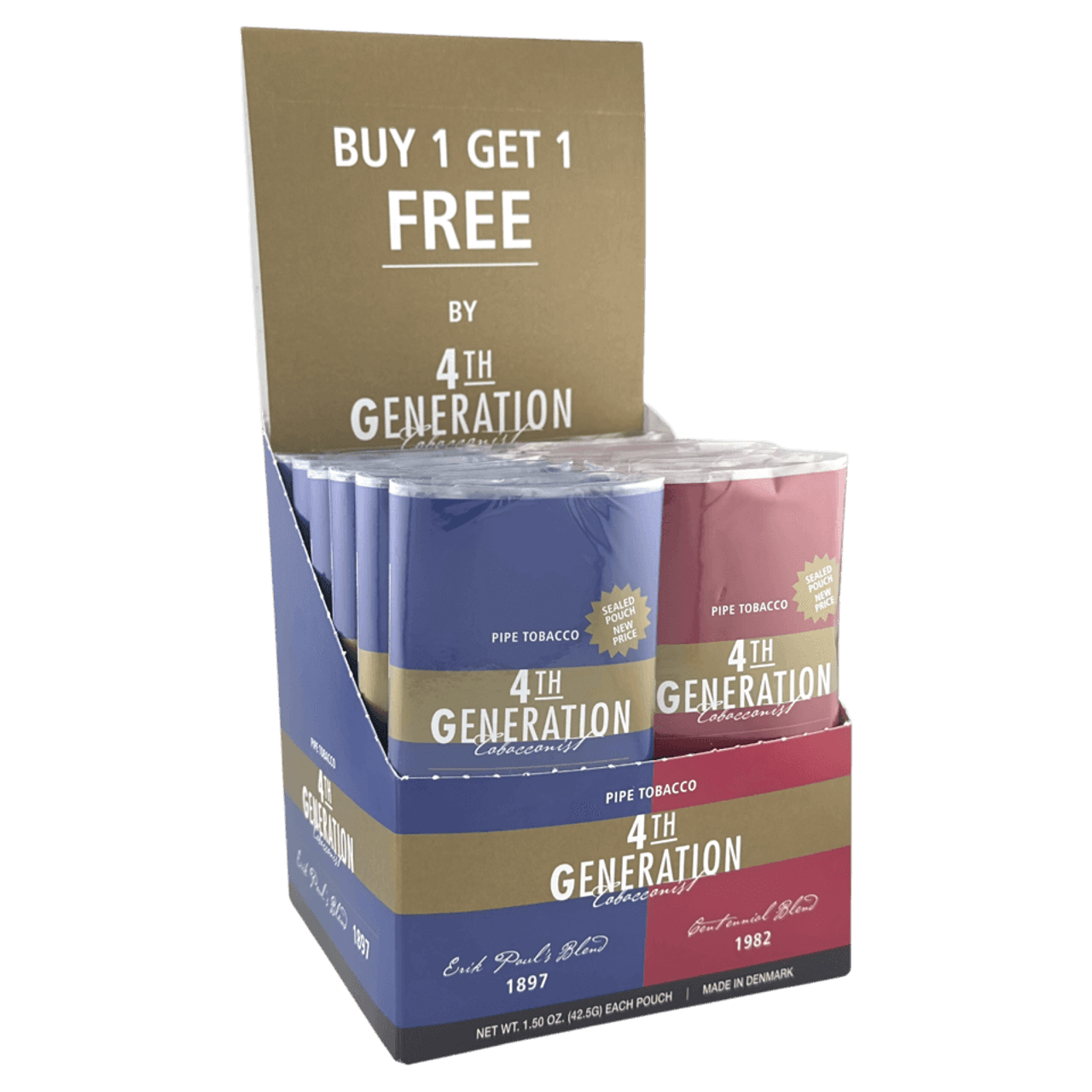 4th Generation Pouch Display Unit B6G6F Pipe Tobacco | 12 packs (18oz) * Main Image