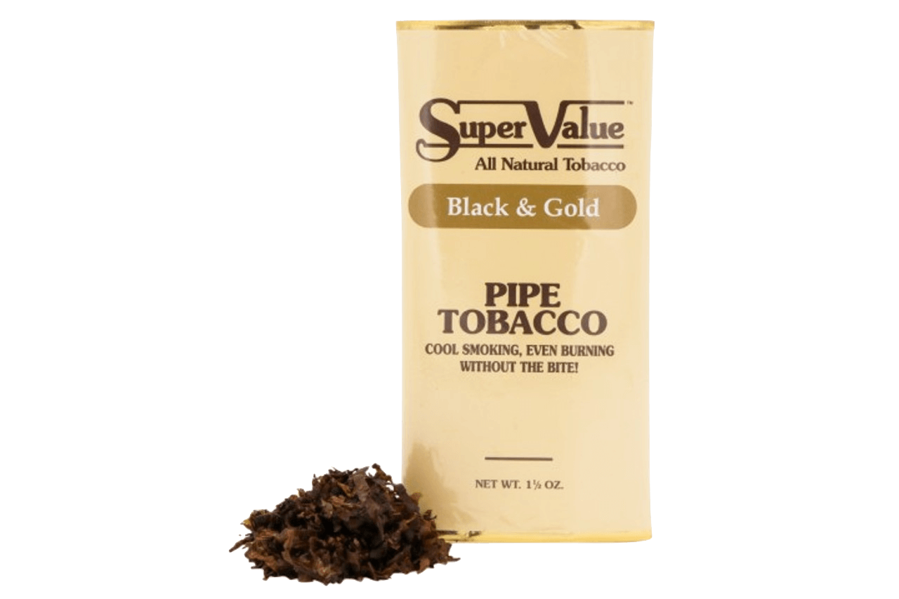 Super Value Pouch Black and Gold-Pipe Tobacco | 6 packs (9oz) * Main Image