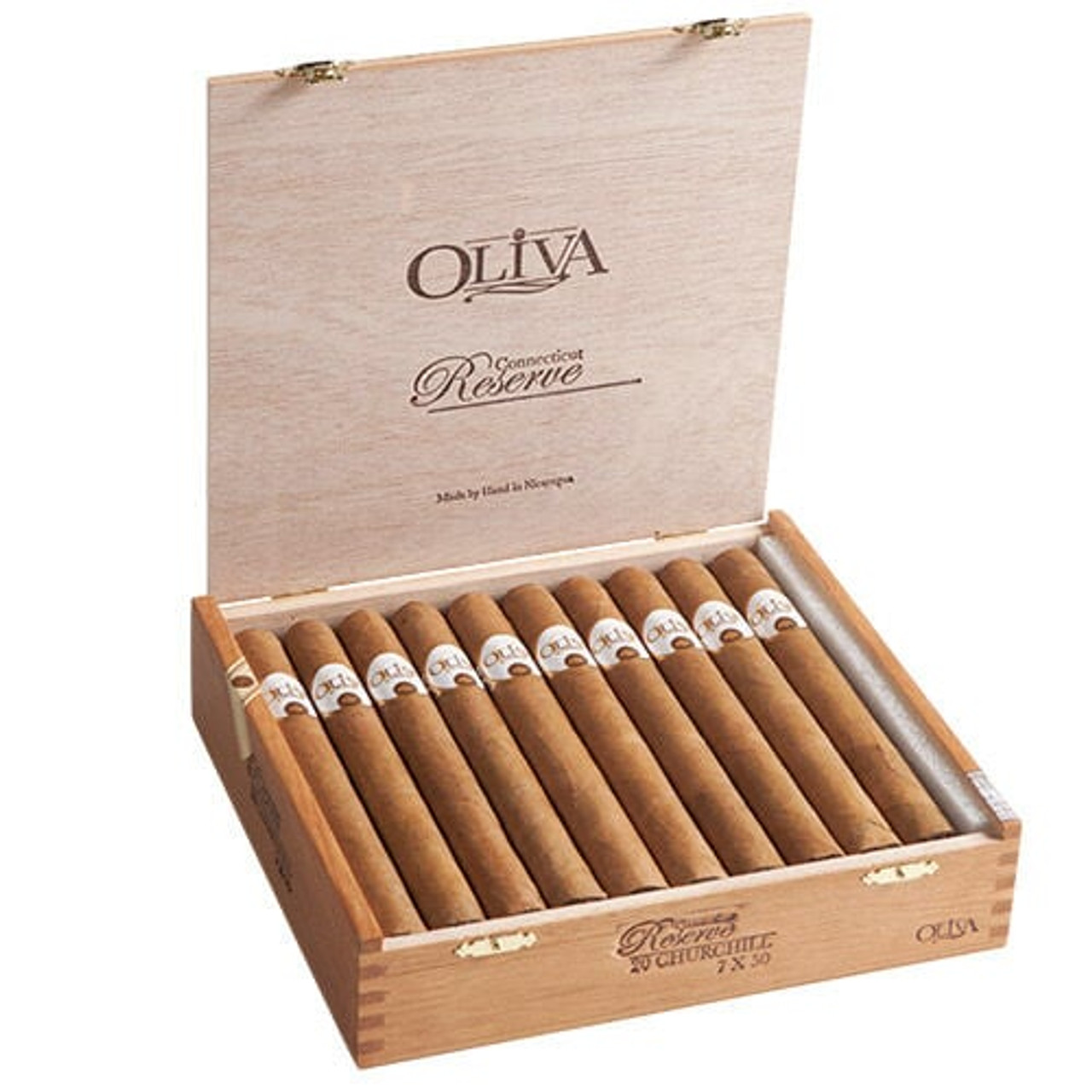 Oliva Connecticut Reserve Churchill Cigars - 7 x 50 (Box of 20) Open