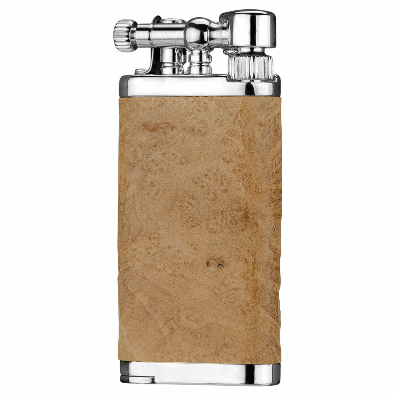 IM Corona Old Boy Natural Sandblast Wood Chrome Pipe Lighter *Main