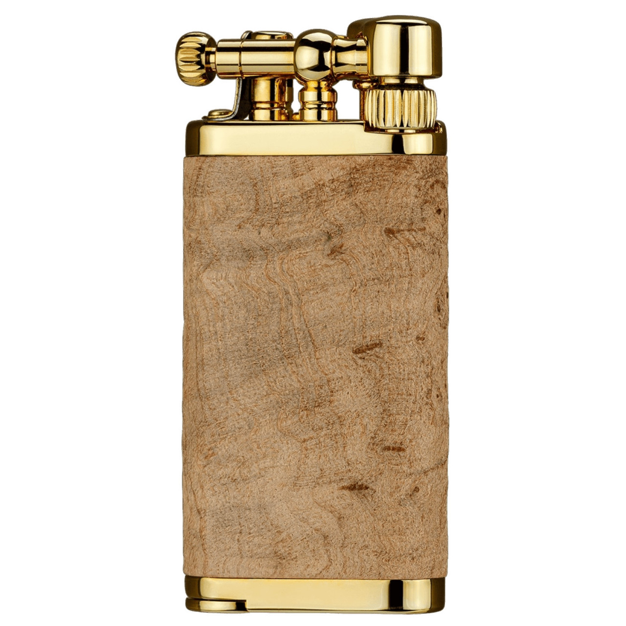 IM Corona Old Boy Natural Sandblast Wood Gold Pipe Lighter *Main