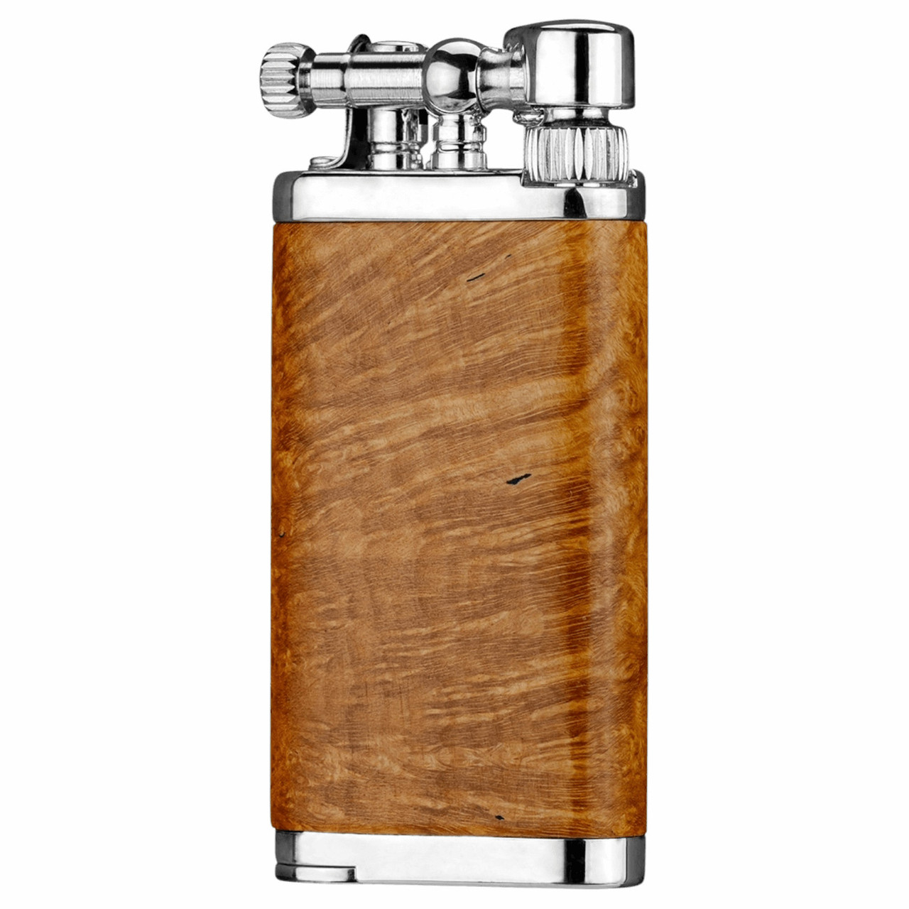 IM Corona Old Boy Natural Smooth Wood Chrome Pipe Lighter *Main
