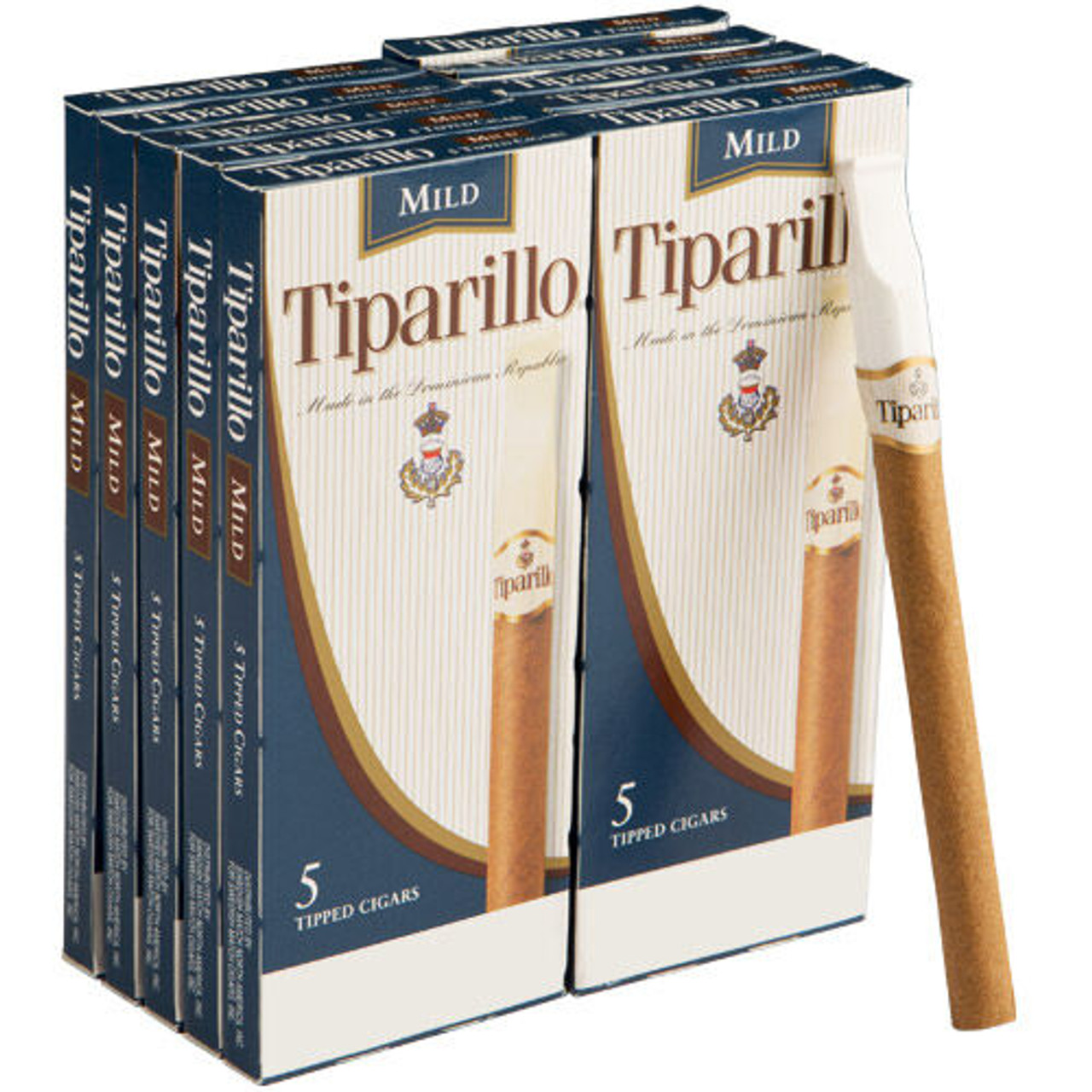 Tiparillo Regular Cigars - 5 x 30 (10 Packs of 5) *Box