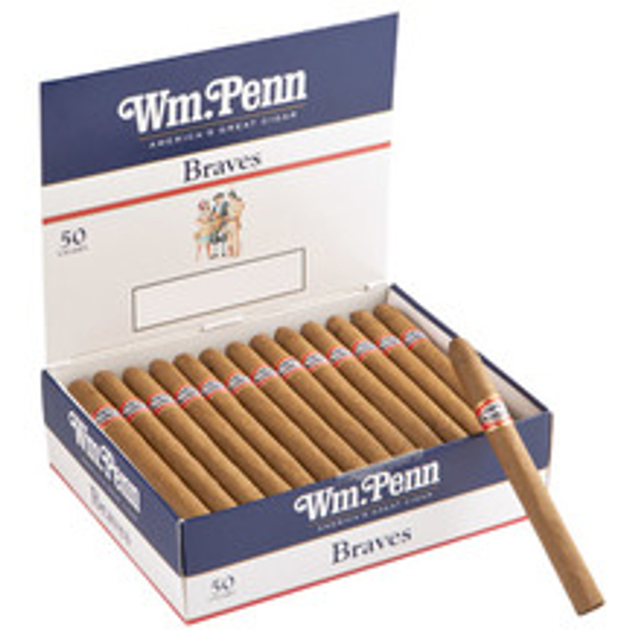 William Penn Brave Cigars - 4.69 x 28 (Box of 50) Open