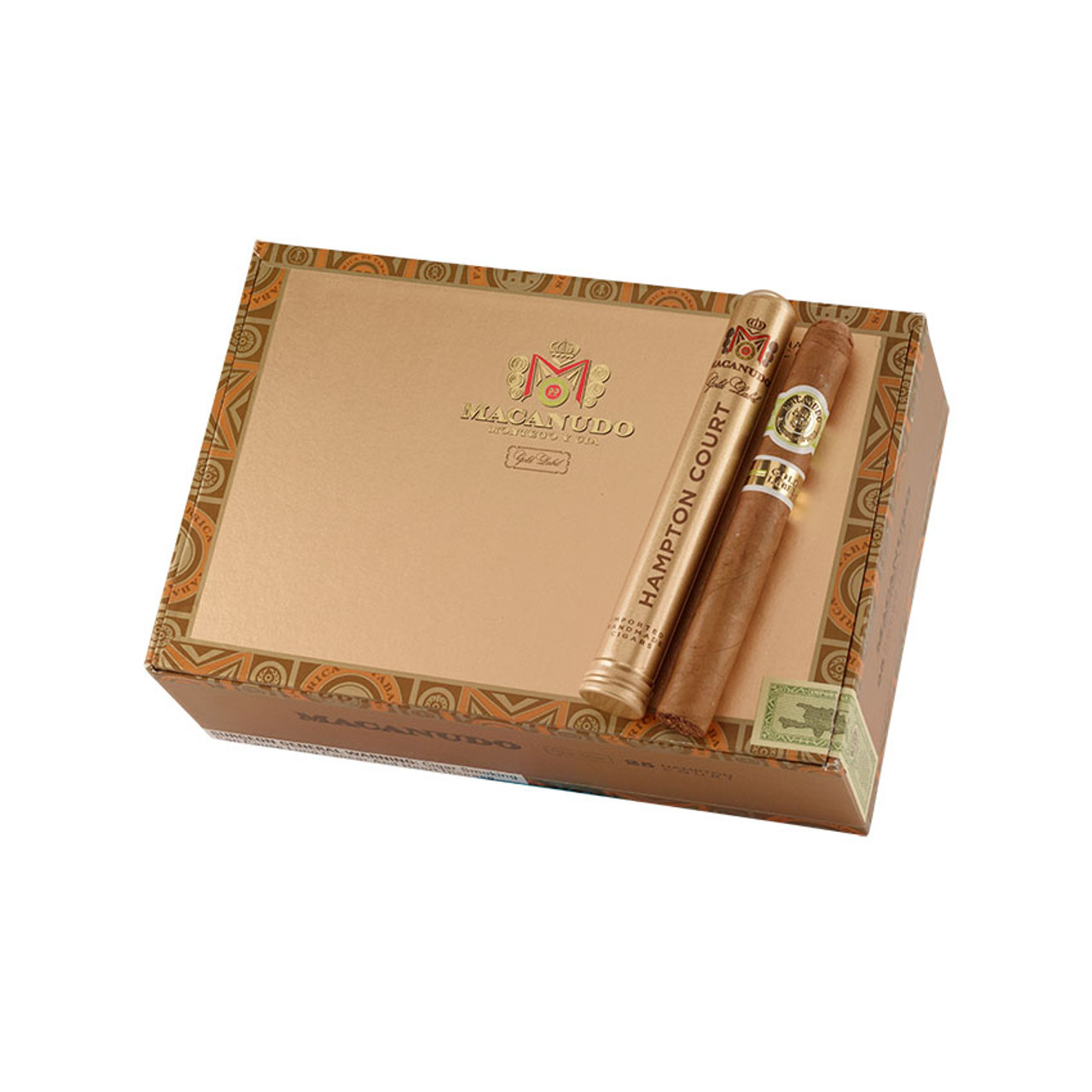 Macanudo Gold Hampton Court Tubed Cigars - 5.5 x 42 (Box of 25) *Box