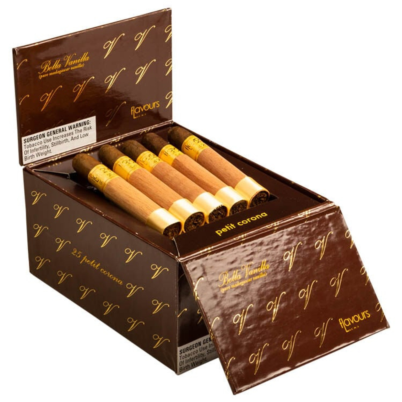 CAO Bella Vanilla Petit Corona Cigars - 4 x 38 (Box of 25) Open