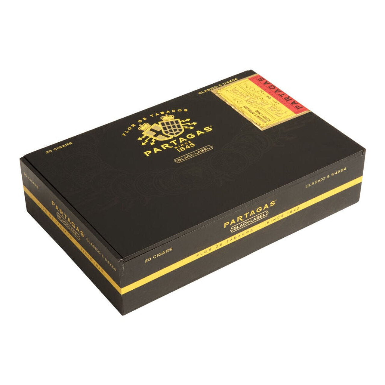 Partagas Black Label Clasico Cigars - 5.25 x 54 (Box of 20) *Box