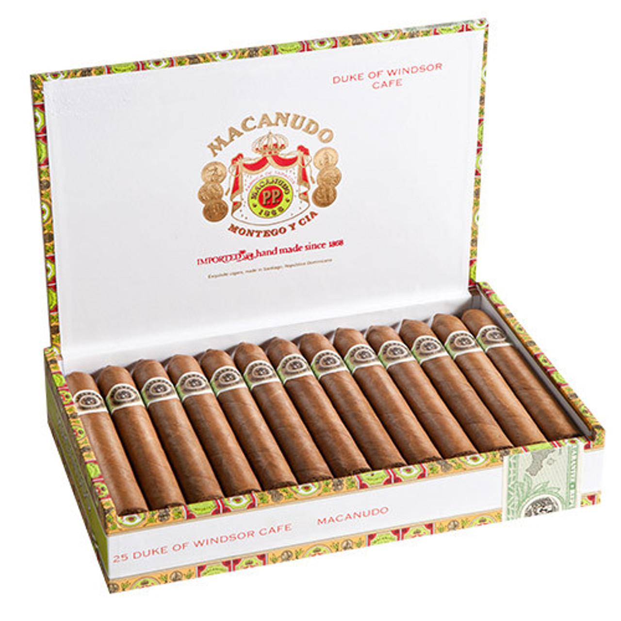 Macanudo Portofino Tubed Cigars - 7 x 34 (Box of 25) Open