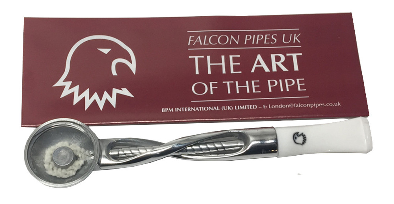Falcon Pipe Shillelagh Chrome Straight White Stem