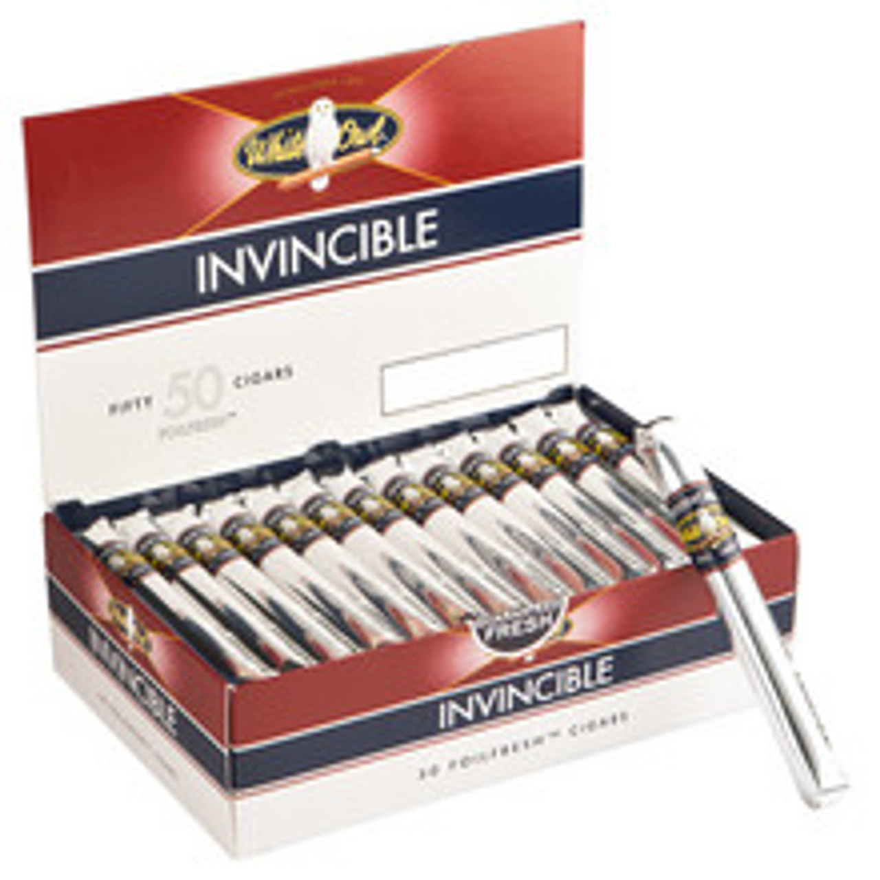 White Owl Invincible Cigars - 5.25 x 42 (Box of 50) Open