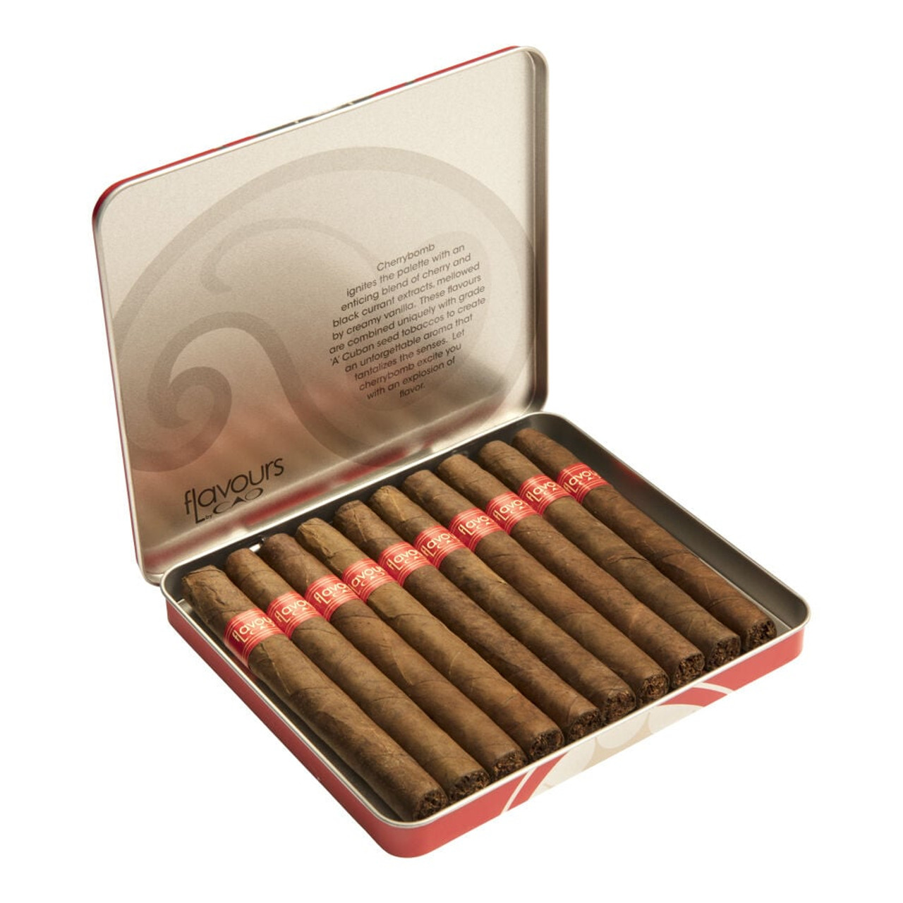 CAO Cherrybomb Cigarillo Cigars - 4 x 30 (5 Tins of 10 (50 total)) Open