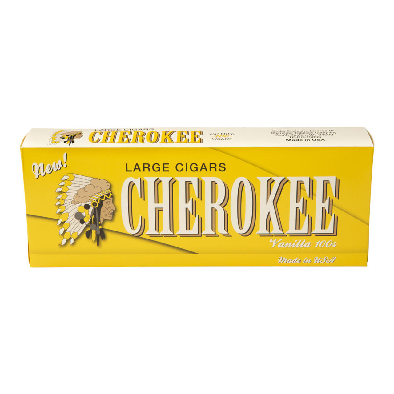 Cherokee Filtered Vanilla Cigars (10 Packs of 20) - Natural