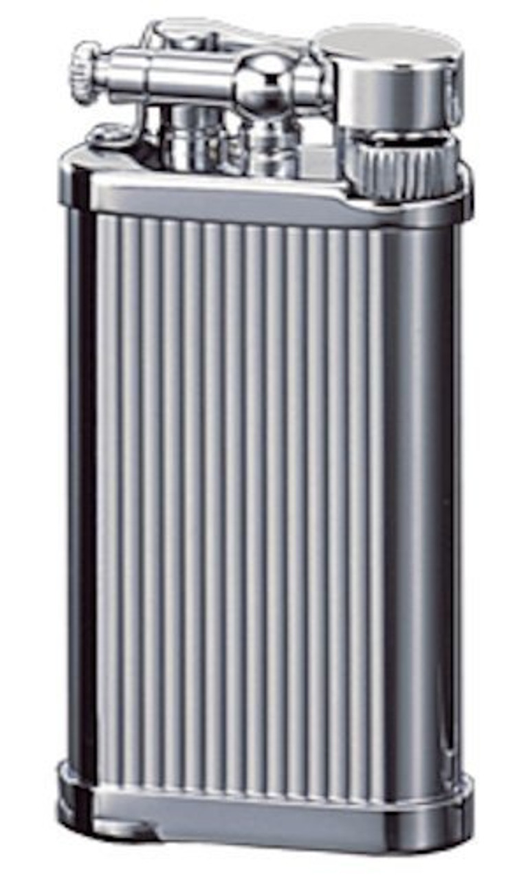 IM Corona Old Boy Chrome with Lines Pipe Lighter