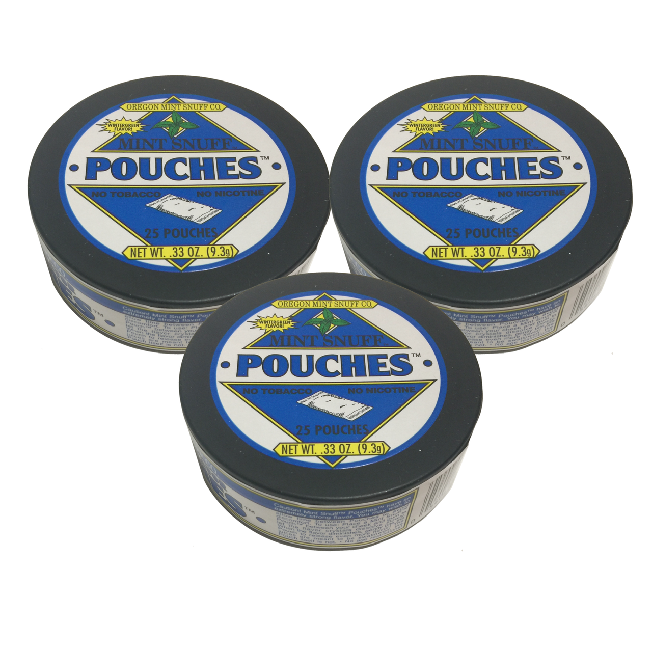 Oregon Mint Snuff - Wintergreen Pouch 3 Cans - Non Tobacco Chew