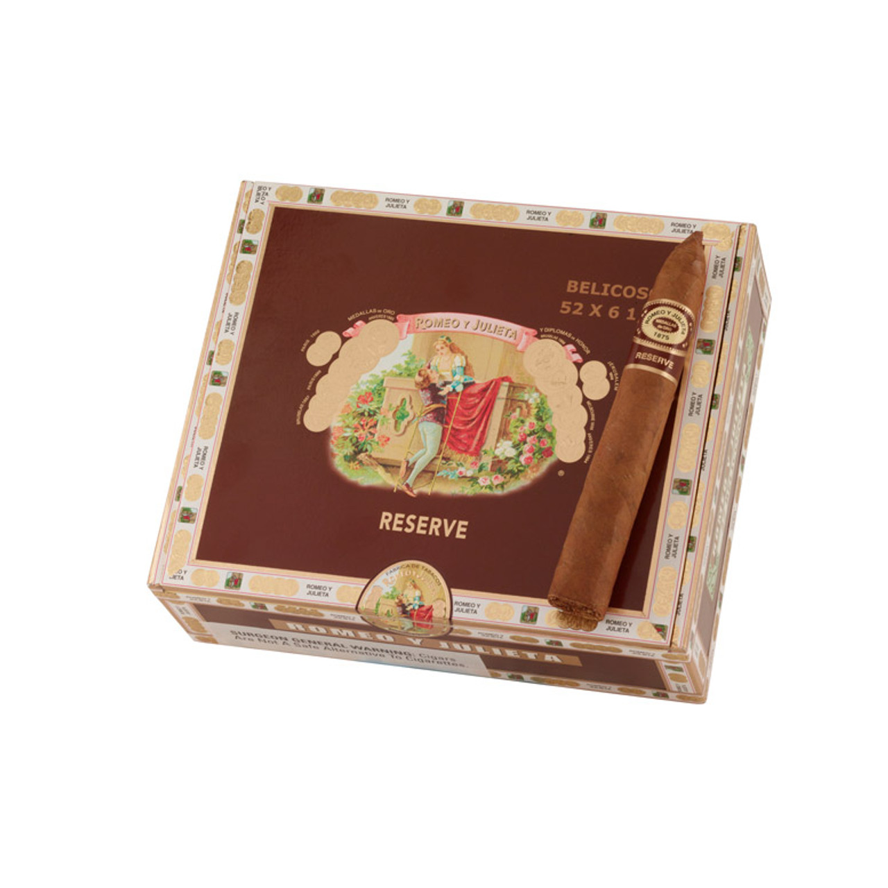 Romeo y Julieta Reserve Belicoso Cigars - 6.12 x 52 (Box of 27) *Box