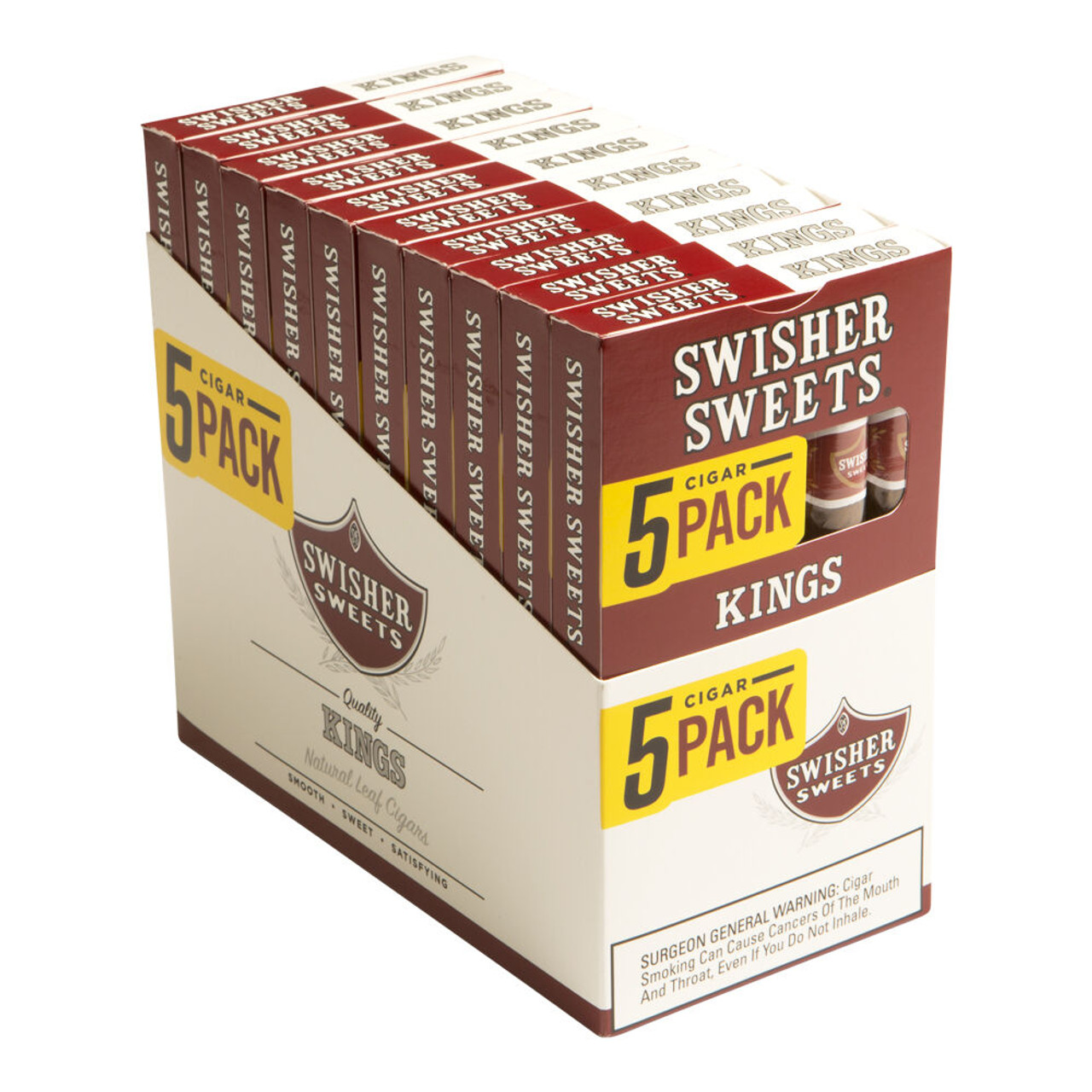 Swisher Sweets King Cigars - 5 x 40 (10 Packs of 5 (50 Total)) *Box