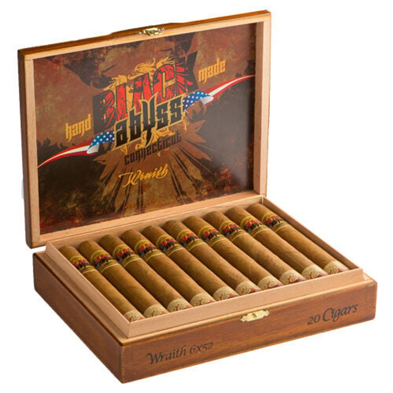 Black Abyss Connecticut Wraith Cigars - 6 x 52 (Box of 20) Open