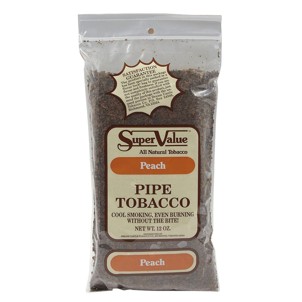 Super Value Peach Pipe Tobacco | 12 OZ BAG