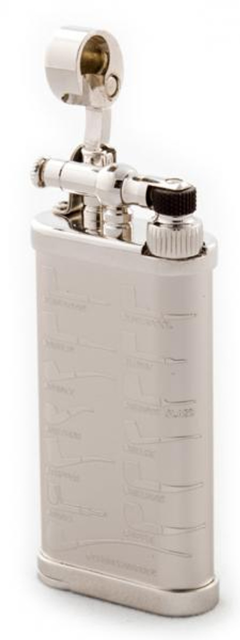 IM Corona Old Boy Rhodium Pipe Shape Pipe Lighter