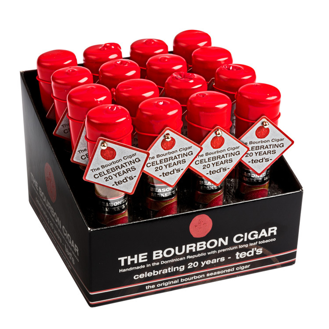 The Bourbon Cigars - Bourbon 562 Torpedo Cigars - 5 x 62 (Box of 16 Glass Tubes) *Box