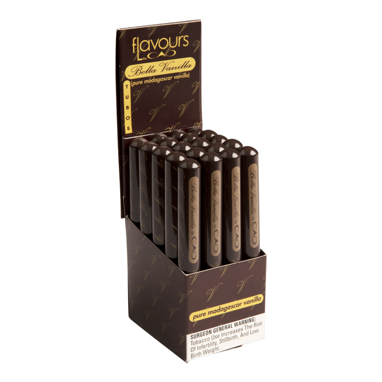CAO Bella Vanilla Tubo Cigars - 4.75 x 30 (Box of 20) Open