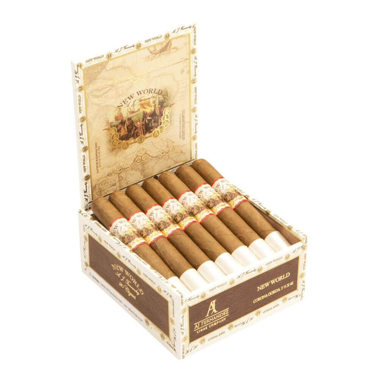 New World Connecticut by AJ Fernandez Corona Gorda Cigars - 5.5 x 46 (Box of 20) Open