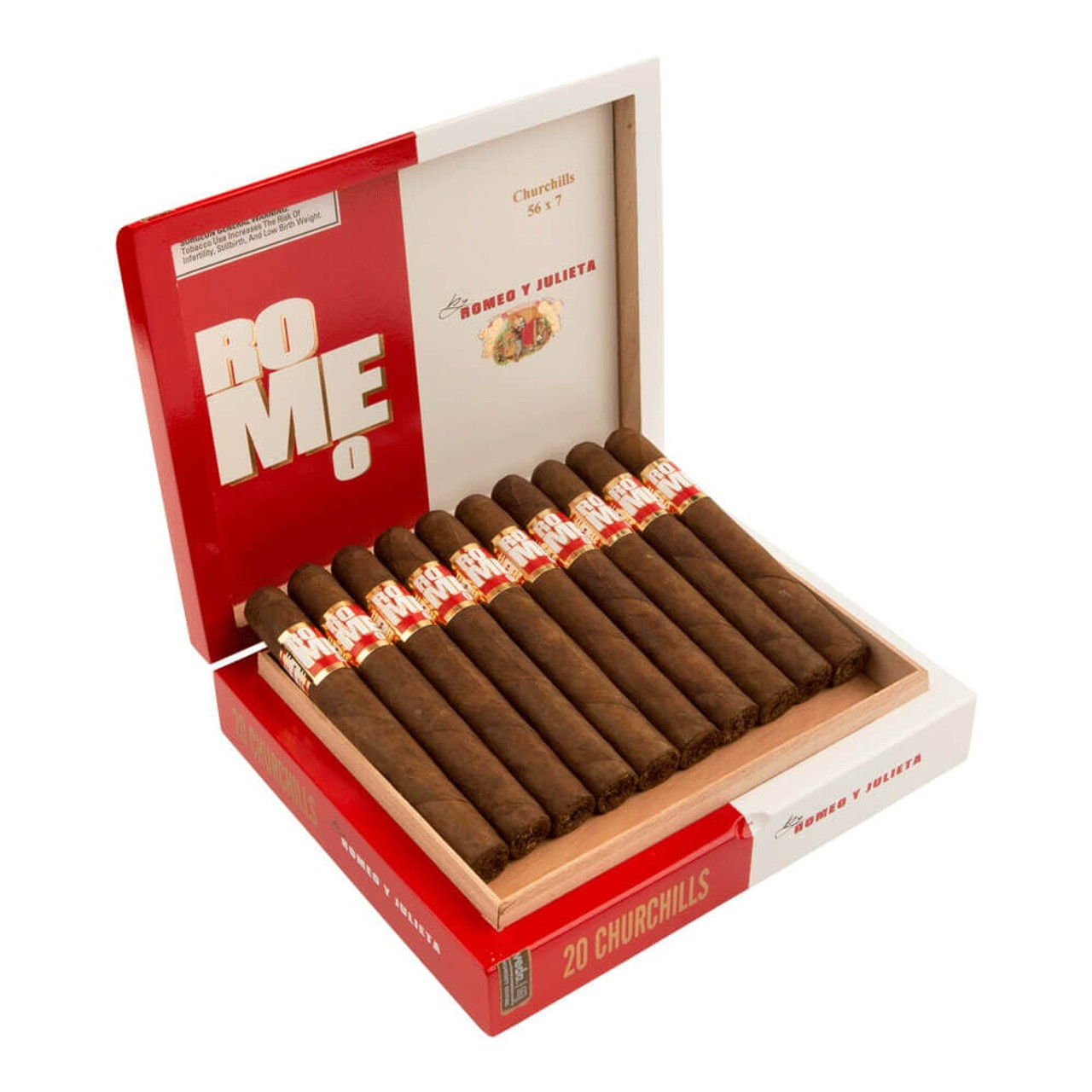 Romeo by Romeo y Julieta Churchill Cigars - 7 x 56 (Box of 20) Open