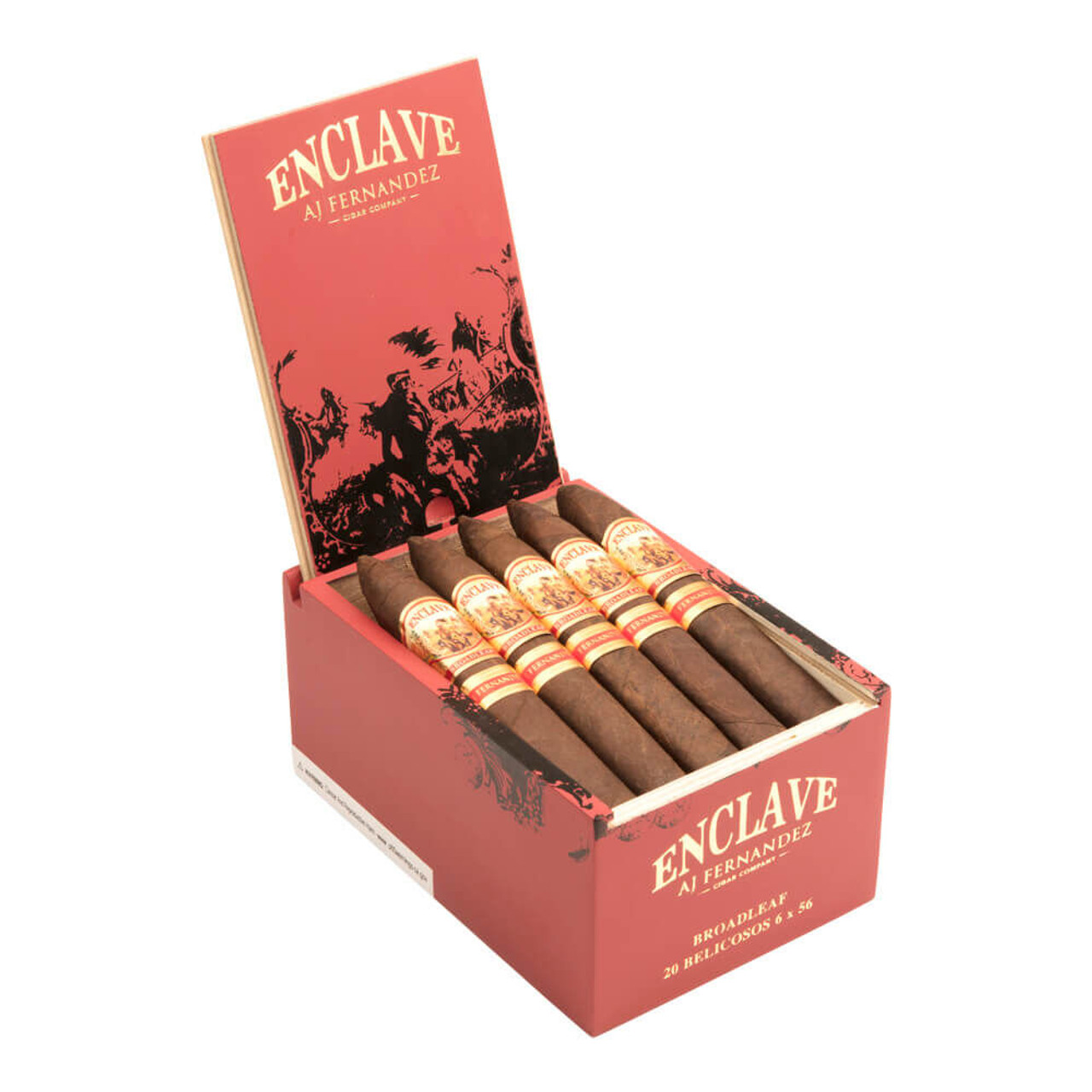 AJ Fernandez Enclave Broadleaf Belicoso Cigars - 6 x 56 (Box of 20) Open