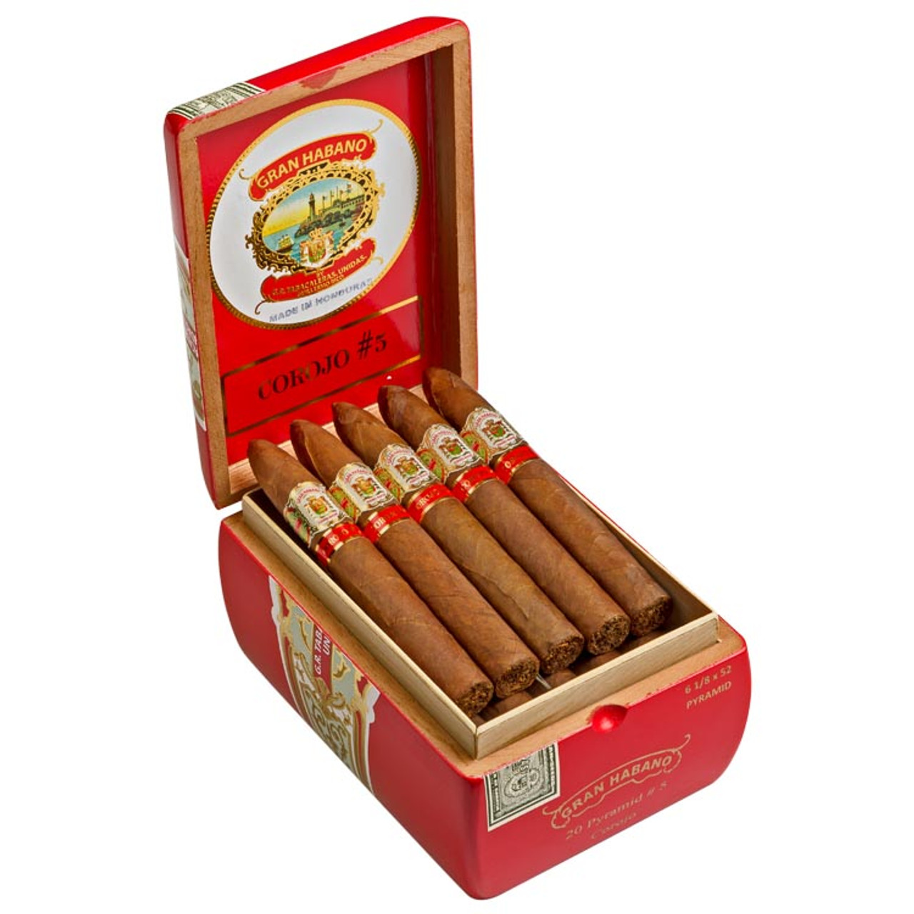 Gran Habano #5 Corojo Pyramid Cigars - 6.12 x 52 (Box of 20)