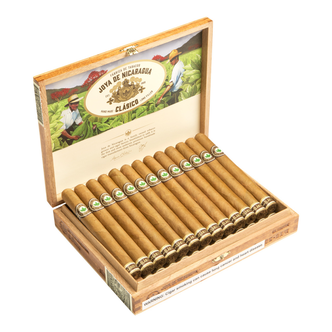 Joya de Nicaragua Clasico Churchill Cigars - 6.88 x 48 (Box of 25) Open