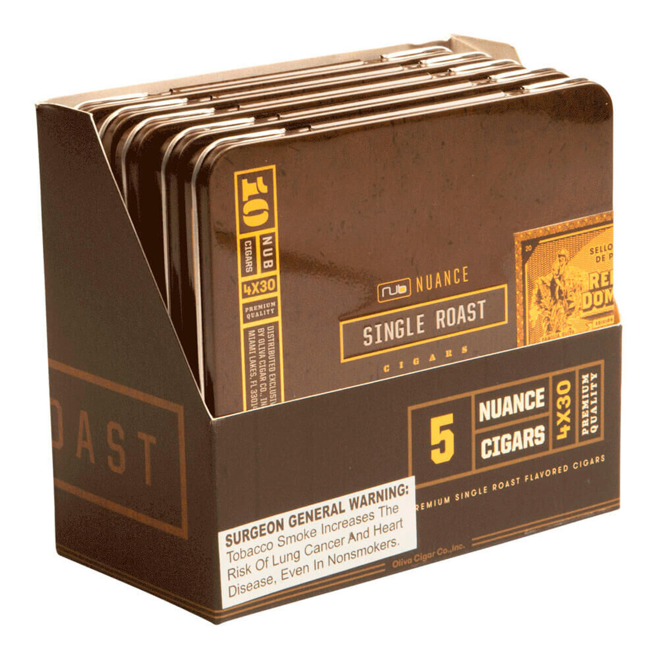 Nub Nuance Single Roast Tins Cigars - 4 x 30 (5 Tins of 10 (50 Total))