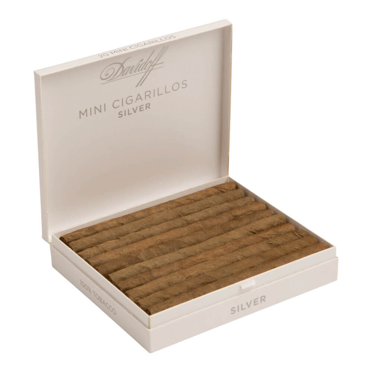 Davidoff Cigarillos and Small Cigars Mini Cigarillo Silver Cigars - 3.43 x 22 (10 Packs of 10 (100 Total)) Open