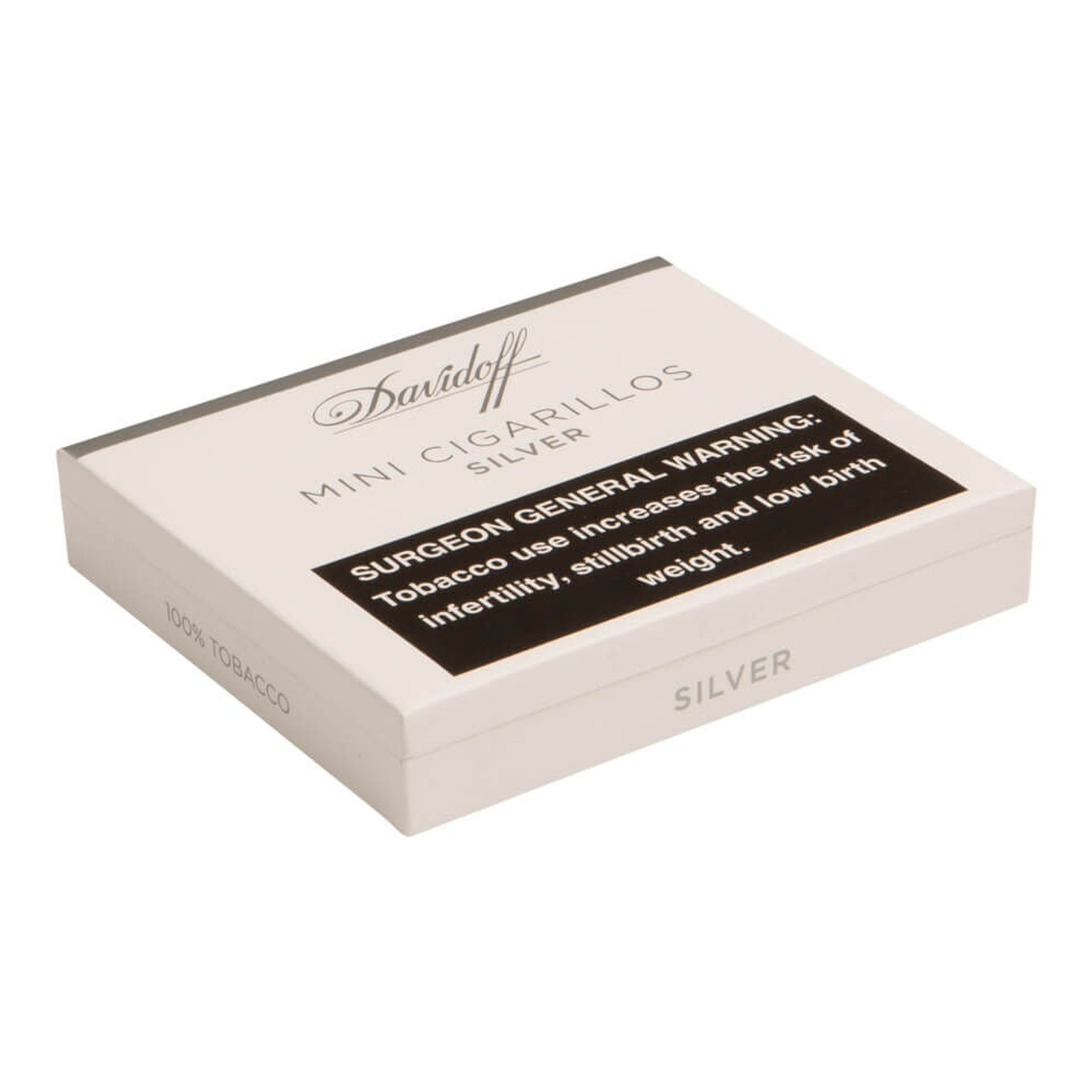 Davidoff Cigarillos and Small Cigars Mini Cigarillo Silver Cigars - 3.43 x 22 (10 Packs of 10 (100 Total)) Single Tin