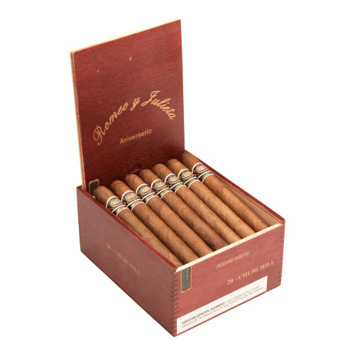Romeo y Julieta Aniversario Churchill Cigars - 7 x 54 (Cedar Chest of 28) Open
