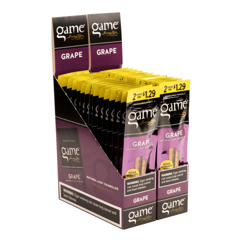 Garcia y Vega Game Cigarillo Grape Cigars - 4.31 x 27 (30 Packs of 2 (60 total)) *Box